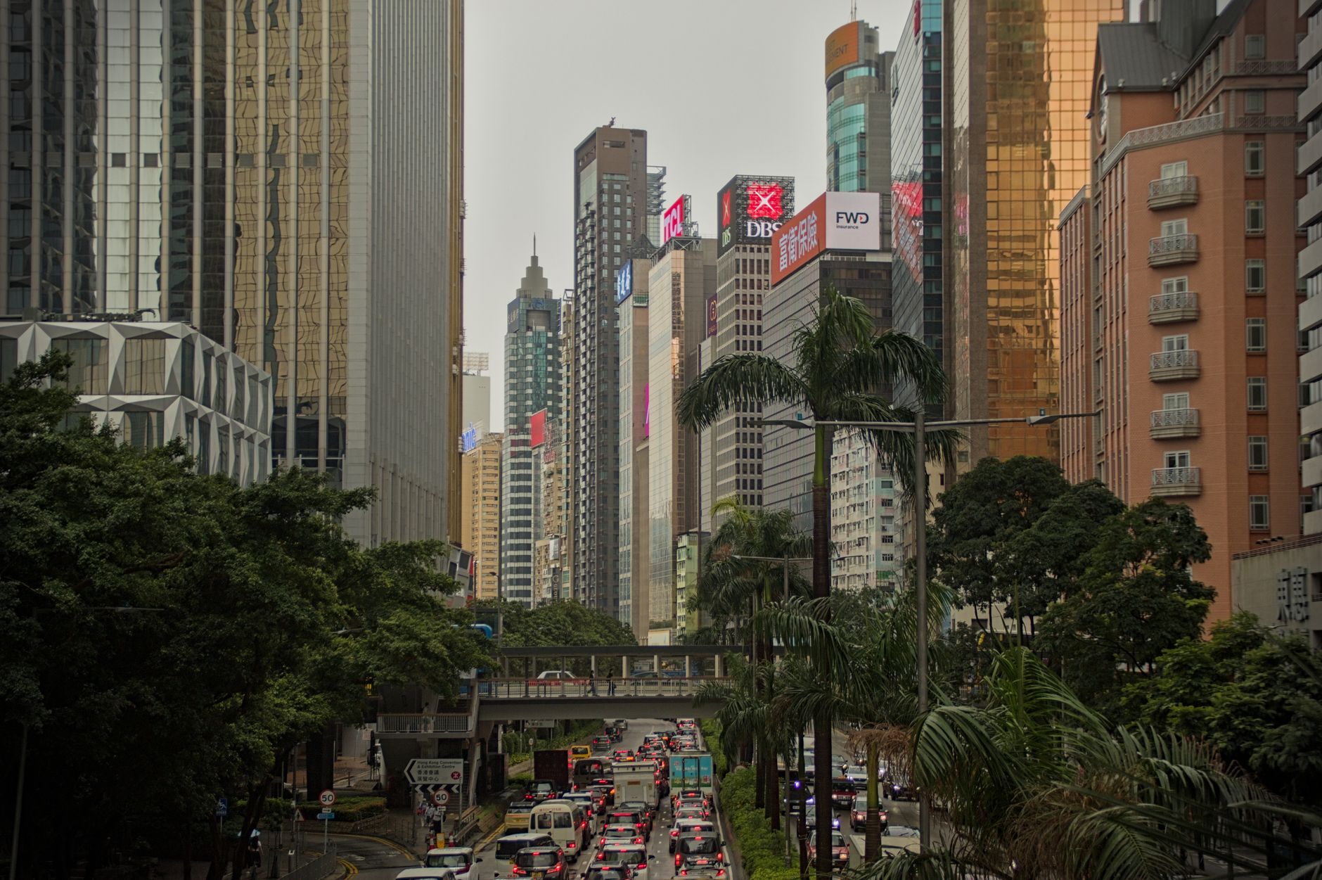 View of bustling Central Hong Kong with skyscrapers and busy streets. — Keep Your Device Safe with a Reliable Waterproof Phon